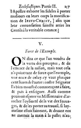 V. Force de l'Exemple