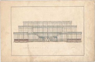 Voit, August von; München; Glaspalast - Mitteltrakt (Querschnitt)