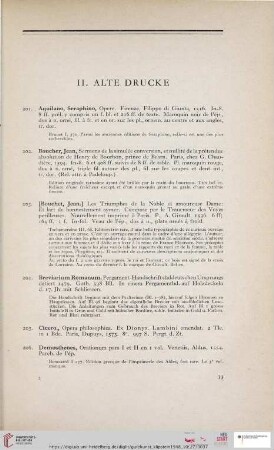 II. Alte Drucke (Nr. 201 - 221)