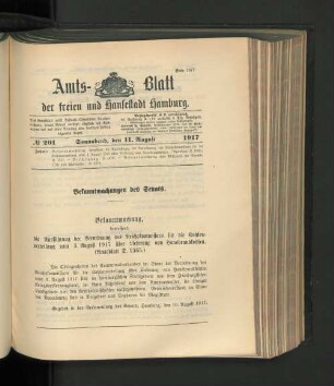 No. 201, 11. August 1917