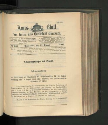 No. 201, 11. August 1917