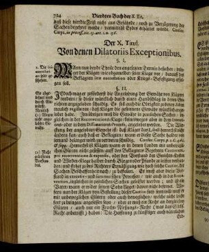 Der X. Titul. Von denen Dilatoriis Exceptionibus.