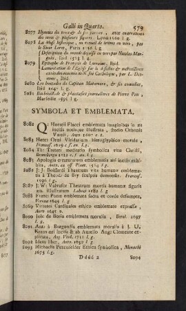 579-583, Symbola et Emblemata