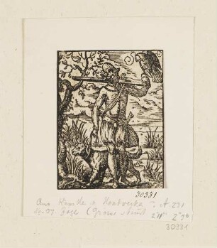 Vogelfänger, ursprünglich aus: Hans Sachs, Eygentliche Beschreibung Aller Stände auff Erden, Hoher und Niedriger, Geistlicher und Weltlicher, Aller Künsten, Handwercken und Händels, Frankfurt am Main 1568, Edition unklar