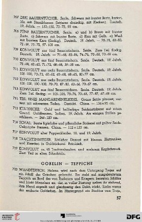 XIV. Gobelin, Teppiche (Nr.720-756)
