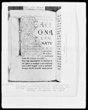 Anselm von Canterbury, Cur deus homo und anderes — Initiale R (acionalem naturam), Folio 1 verso