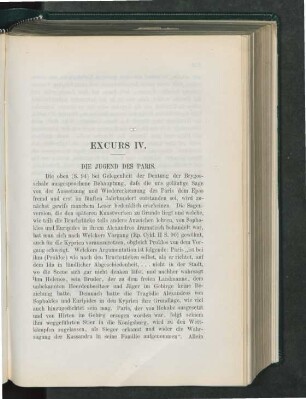 Excurs IV. Die Jugend des Paris