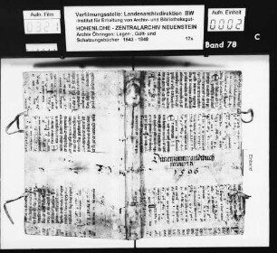 Lager- und Gültbuch über Dörrenzimmern mit Bühlhof, renoviert durch Laurentius Schöll.