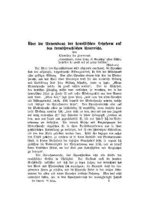 Über die Anwendung der heuristischen Lehrform auf den fremdsprachlichen Unterricht