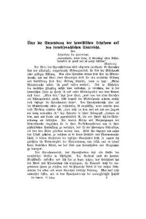 Über die Anwendung der heuristischen Lehrform auf den fremdsprachlichen Unterricht