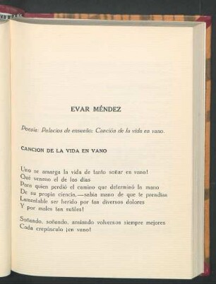 Canción de la vida en vano