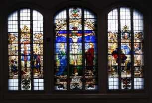Rechter Teil des Glasfensters aus St. Katharinen: Die Opferung Isaaks