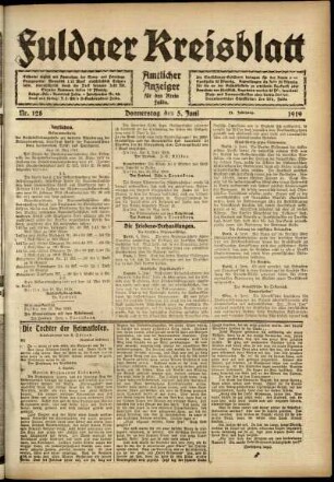 Ausgabe vom Donnerstag, den 05. Juni 1919.