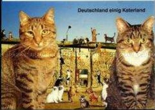 Humoristische Postkarte zur Wiedervereinigung