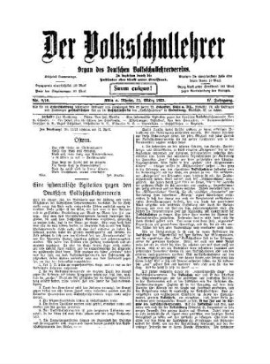 Eine systematische Agitation gegen den Deutschen Volkssschullehrerverein