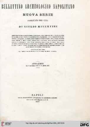 N.S.5: Bullettino archeologico Napoletano