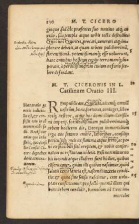 M. T. Ciceronis In L. Catilinam Oratio III.