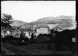Österreich, Feldkirch. Stadtansicht mit Schattenburg (rechts)