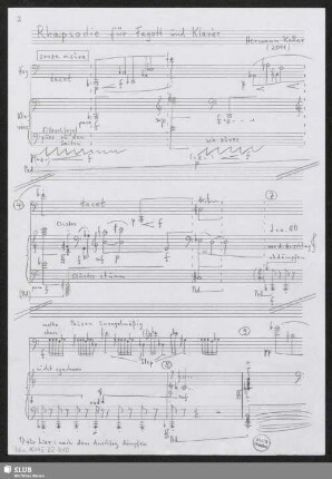 Rhapsodies - Mus.15445-ZZ-710 : fag, pf