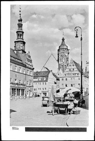 Pirna an der Elbe, Rathaus mit Marienkirche