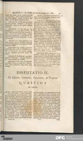 Disputatio IX. De Infinito, Continuo, Duratione, & Tempore.