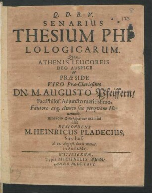 Senarius Thesium Philologicarum