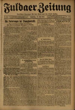 Ausgabe vom Samstag, den 22. Juli 1922.