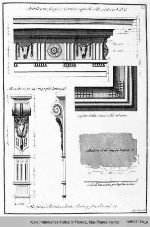 Dekorationselemente des Hauptportals des Palazzo Giugni in Florenz