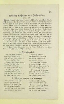 Heinrich Hoffmann von Fallersleben. 1798 - 1874