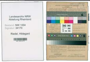 Entnazifizierung Hildegard Riedel , geb. 05.02.1921 (Verkaeuferin)