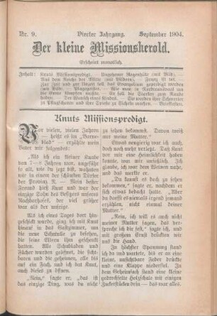 Nr. 9. Vierter Jahrgang. September 1904.