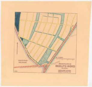 Bebauungsplan der Stadterweiterung Beelitz: Lageplan nördlicher Teil 1:2500