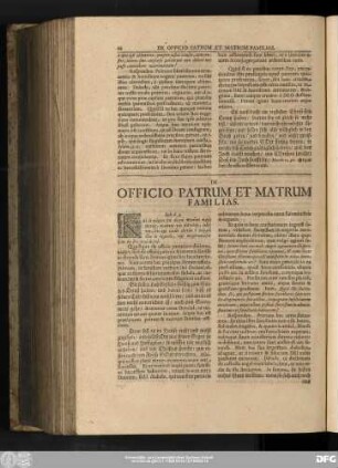 De Officio Patrum Et Matrum Familias.