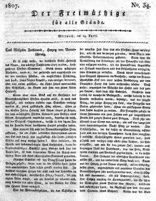 No. 34, Mittwoch, den 29. April 1807