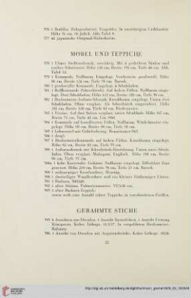 Möbel und Teppiche (Nr.378-393)