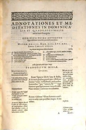 Adnotationes et meditationes in Evangelia : quae in sacrosancto missae sacrificio toto anno leguntur