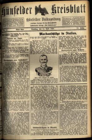 Erste Ausgabe vom Samstag, den 14. April 1928.