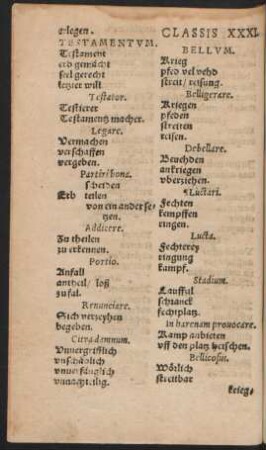 Classis XXXI. Bellum.