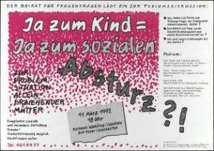 Ja zum Kind = Ja zum sozialen Absturz?!
