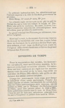Divisions de temps