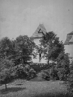 Maxen i. J. 1887 (Herrn Prof. Dr. R. Steche) : Maxen, Blick zum Rittergut