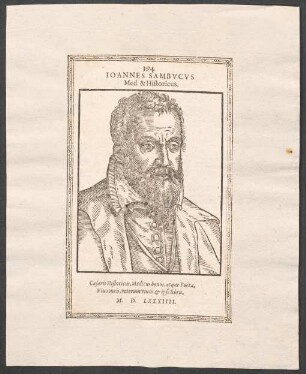 IOANNES SAMBVCUS Med & Historicus.