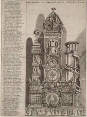 Die astronomische Uhr im südlichen Querschiff des Münsters in Straßburg in Frankreich (Horloge Astonomique de Strasbourg, Horologium Astronomicum Argentoratense), zweiter Zustand von 1574 bis 1789