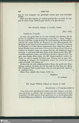August Wilhelm von Schlegel an Auguste Louis de Staël-Holstein, Stockholm, 29.01.1813