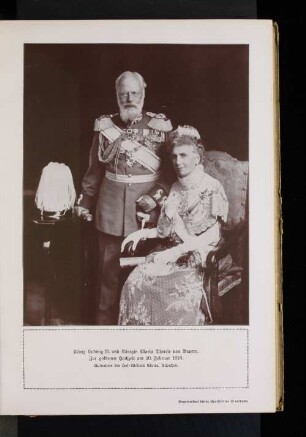 König Ludwig III. und Königin Maria Therese von Bayern. Zur goldenen Hochzeit am 20. Februar 1918.