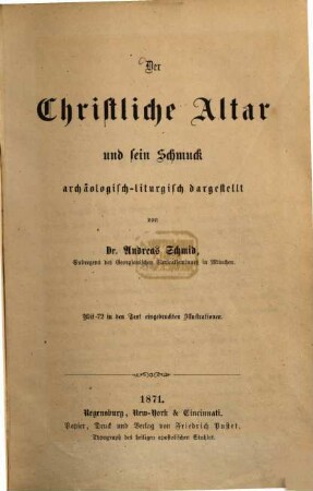 Der christliche Altar und sein Schmuck