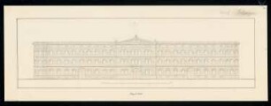 Kasernenfassade Monatskonkurrenz Dezember 1834: Aufriss Hauptansicht; Maßstabsleiste