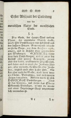 Erster Abschnitt der Einleitung von der moralischen Natur der menschlichen Seele.