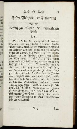Erster Abschnitt der Einleitung von der moralischen Natur der menschlichen Seele.