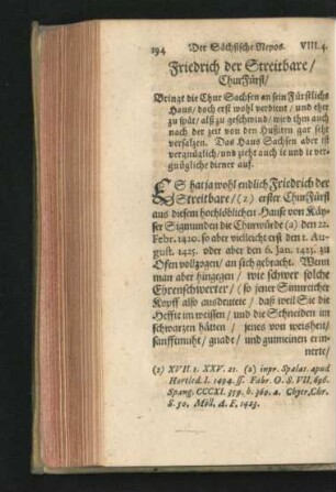 4. Friedrich der Streitbare/ ChurFürst.